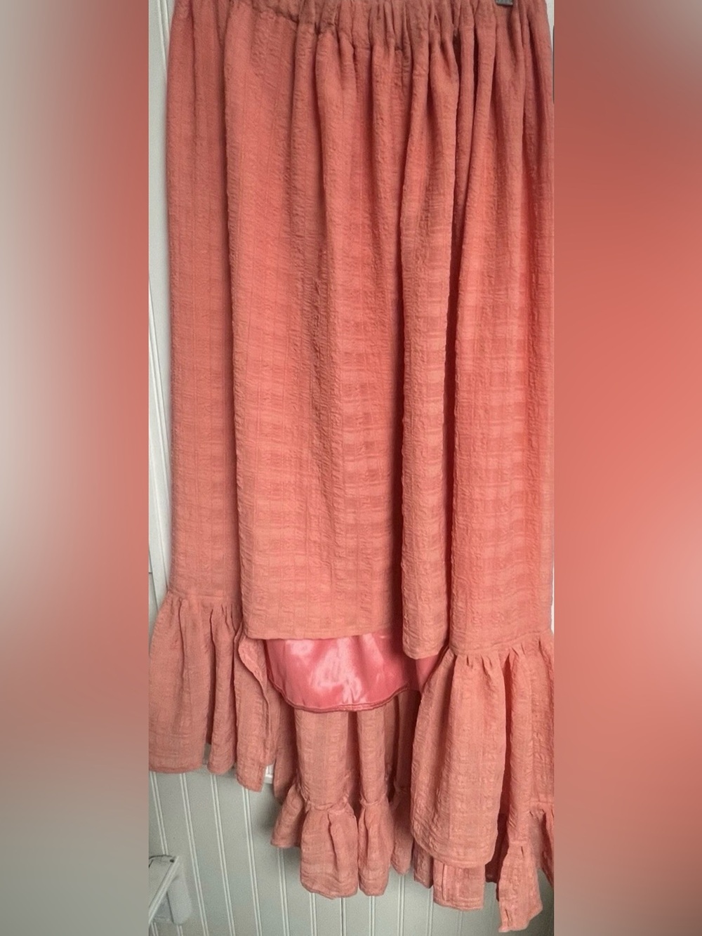 ALEX S. YU The Ella Skirt Lagenlook Long Sz Large NWT $275.00 Coral High Low